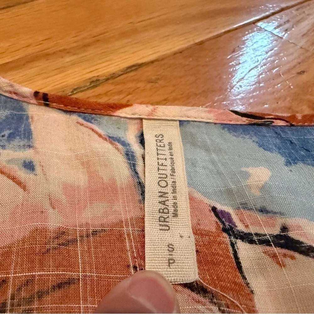 Urban Outfitters Giovanna Floral Wrap Midi Dress Printed Summer Smocked Womens S - Picture 12 of 14